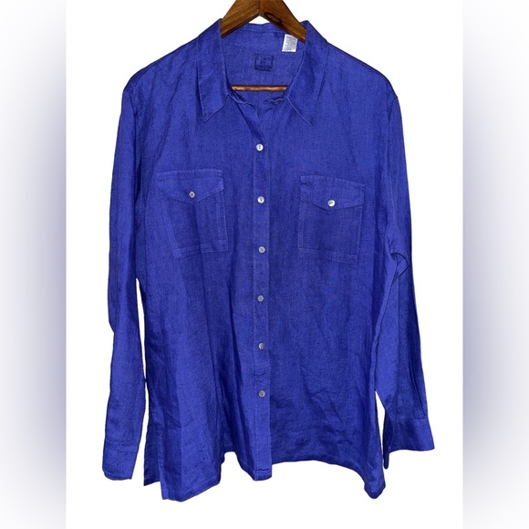 Chico's Tops - Lino By Chico’s purple linen top